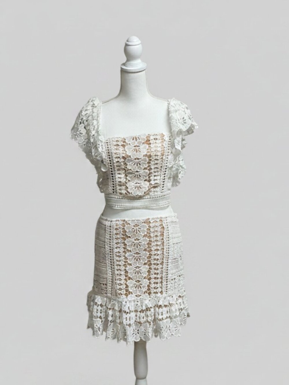 Luxxel ivory lace dress, size M
